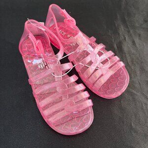 Children’s Place Pink Jellies girl 12 sparkle sandals summer